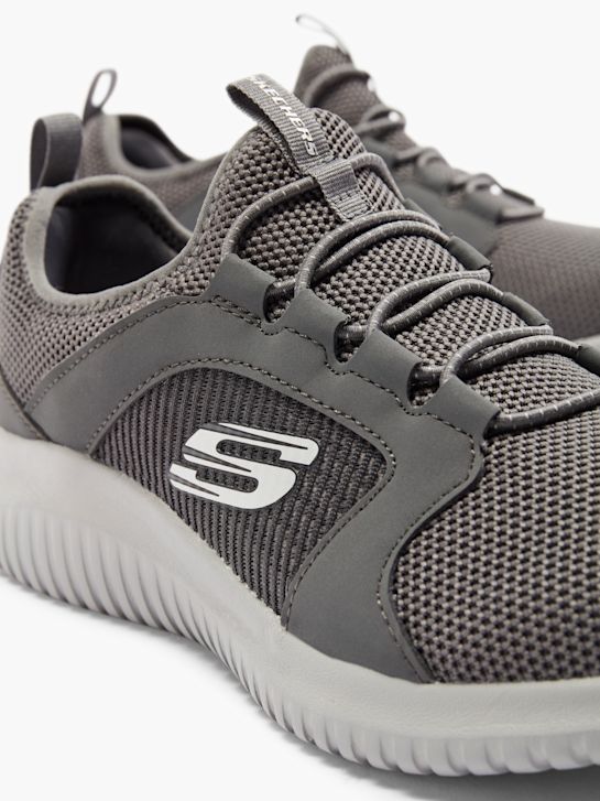 Skechers grey slip on shoes on sale
