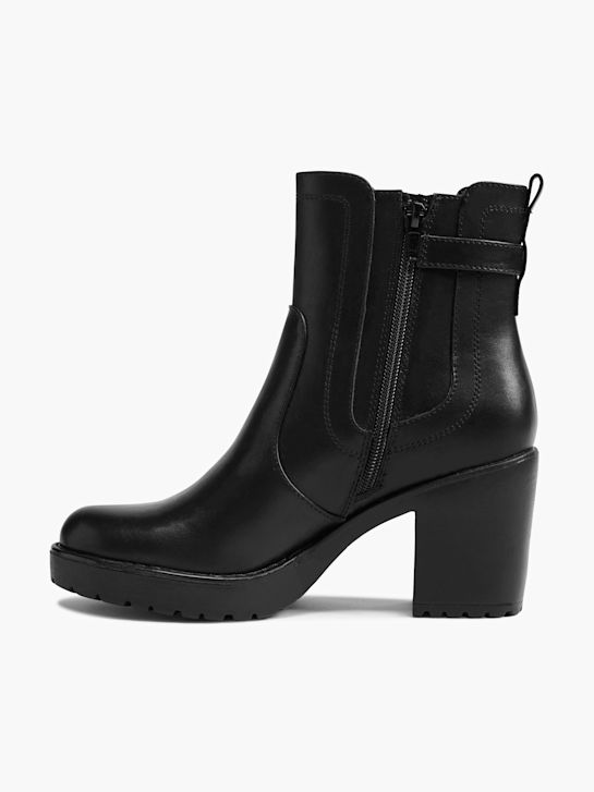 Stivaletti Donna La Strada In Pelle Sintetica Nera - Tacco 3,5 Cm, Plateau, Chiusura Lampo E Stringhe