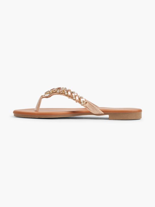 Graceland Sandal med tå-split Beige 4184 2