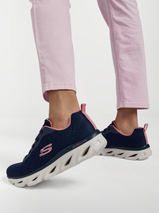 Zapatillas Skechers Cleo Maya Sin Cordones Azul Marino Para Mujer