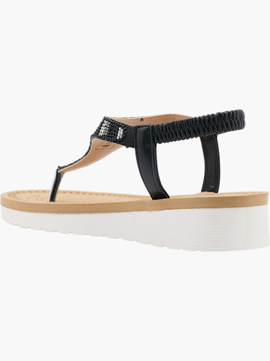 Graceland Sandal med tå-split Sort 26309 3