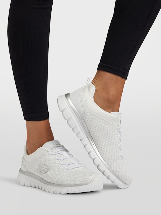 Tenis Skechers Blancas Zapatillas Skecher Mujer Sin Cordones