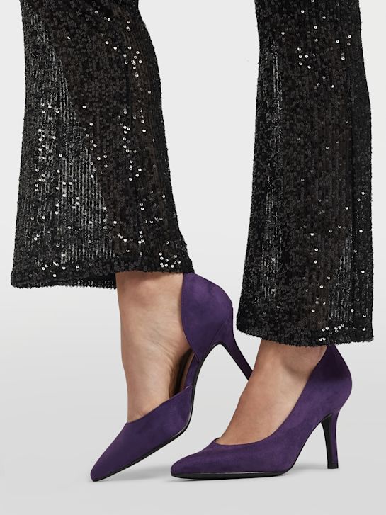 Escarpins Caparrini Femme Violet/noir 36 - Cuir, Talon 7cm, Décontracté été