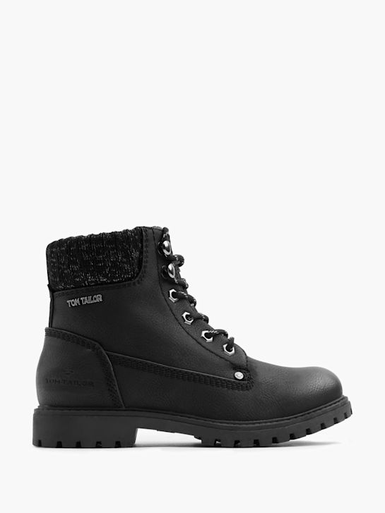 TOM TAILOR Schnürboots Schwarz 6674 1