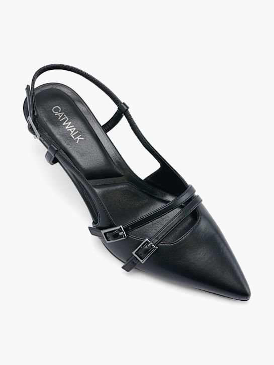 Catwalk Lodičky s otvorenou pätou Čierna 59035 2