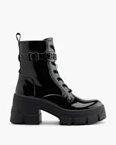 CIABATTA ESTIVA NERA CON FASCIA IN ECOPELLE E PATCH LOVE