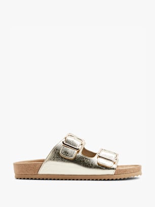 Graceland Flache Pantolette Gold
