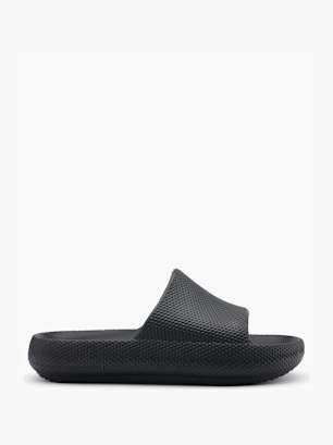 Blue Fin Flache Pantolette Schwarz