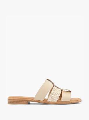 Graceland Flache Pantolette Beige