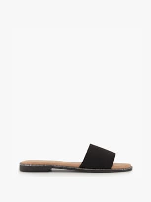 Catwalk Flache Pantolette Schwarz