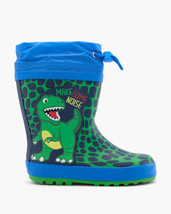 Kinder Gummistiefel Mit Kordelzug - Gefütterte Regenstiefel Cartoon Design Wasserdicht & Warm