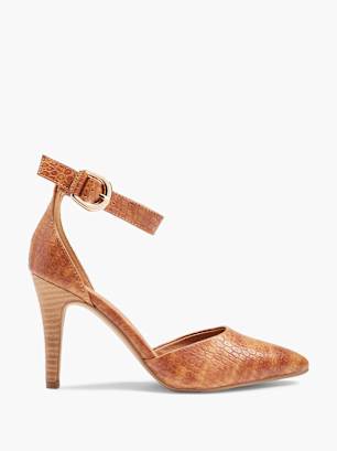 Catwalk Pump med spänne Konjak