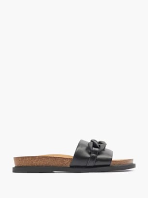 Catwalk Flache Pantolette Schwarz