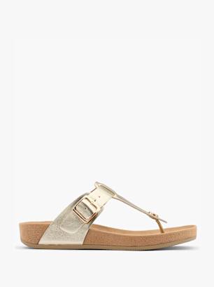 Graceland Sandal med tårem Guld