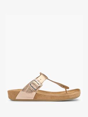 Graceland Sandal med tå-split Guld