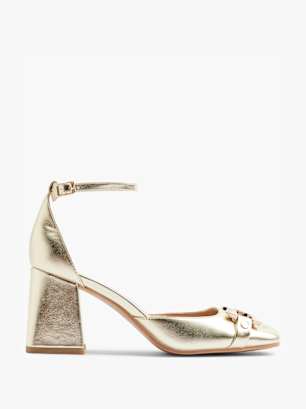 Catwalk Pump med spænde Guld