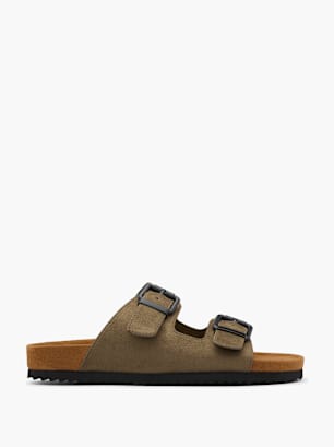 Graceland Flache Pantolette Khaki