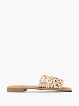 Graceland Flache Pantolette Champagner