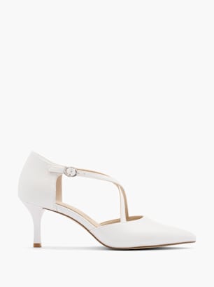 Catwalk Pump med spænde Hvid