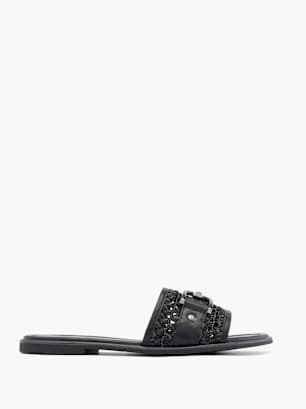 Catwalk Flache Pantolette Schwarz