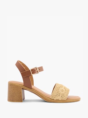 5th Avenue Högklackad sandal Beige