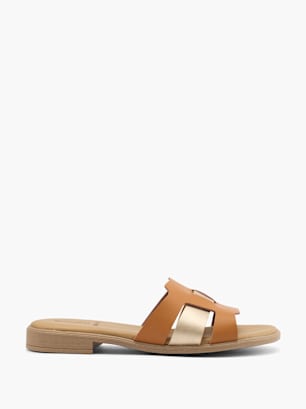 Graceland Flache Pantolette Braun