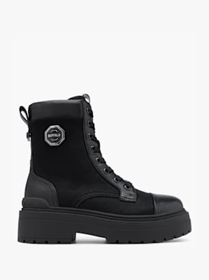 Buffalo Bottes à lacets Noir