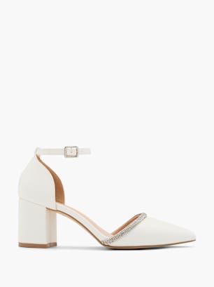 Catwalk Pump med spänne Benvit