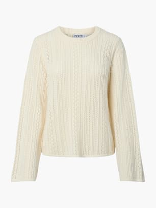 PIECES Pull en mailles Crème
