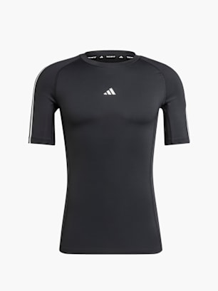 adidas TECHFIT Compression Training 3-Streifen T-Shirt Schwarz