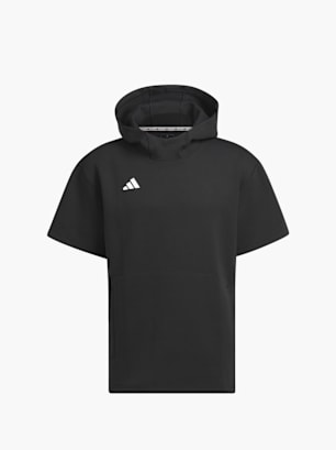 adidas Dugout Short Sleeve Hoodie – Genderneutral Schwarz