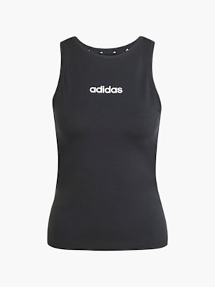 adidas Essentials Linear Slim Cotton Tanktop Schwarz