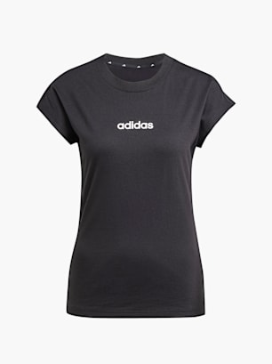 adidas Essentials Linear Cotton T-Shirt Schwarz