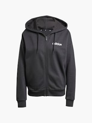 adidas Essentials Linear French Terry Kapuzenjacke Schwarz