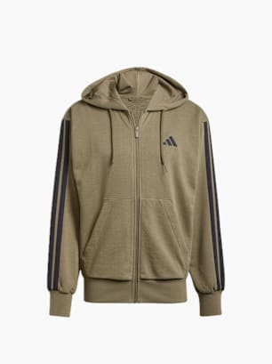 adidas Essentials 3-Streifen French Terry Kapuzenjacke Grün