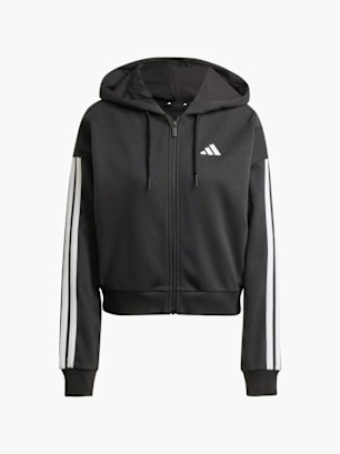 adidas Essentials 3-Streifen French Terry Kapuzenjacke Schwarz