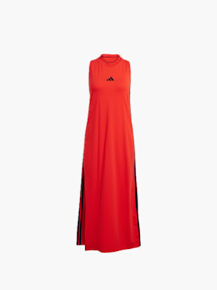 adidas Essentials 3-Streifen Long Racerback Kleid Rot