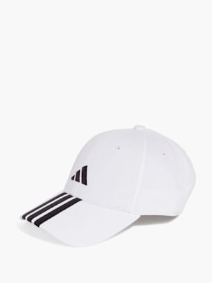 adidas 3-Streifen New Logo Baseball Kappe Weiß