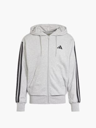adidas Essentials 3-Streifen French Terry Kapuzenjacke Grau
