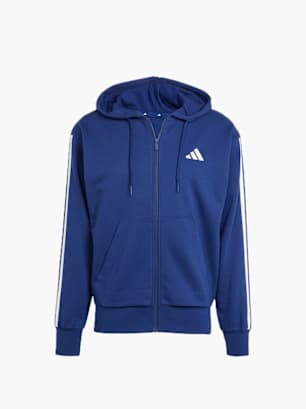 adidas Essentials 3-Streifen French Terry Kapuzenjacke Blau