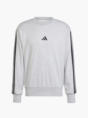 adidas Essentials 3-Streifen French Terry Sweatshirt Grau