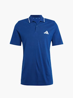 adidas Essentials 3-Streifen Piqué Poloshirt Blau