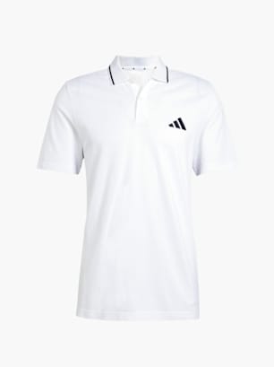 adidas Essentials 3-Streifen Piqué Poloshirt Weiß