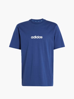 adidas Essentials Linear Single Jersey T-Shirt Blau
