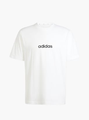 adidas Essentials Linear Single Jersey T-Shirt Weiß