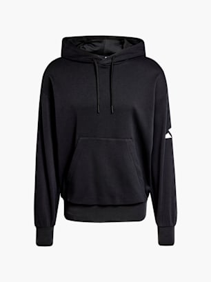 adidas Essentials Loose-Fit 3-Streifen Logo French Terry Hoodie Schwarz