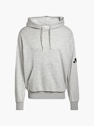 adidas Essentials Loose-Fit 3-Streifen Logo French Terry Hoodie Grau