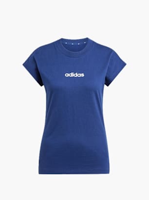 adidas Essentials Linear Cotton T-Shirt Blau