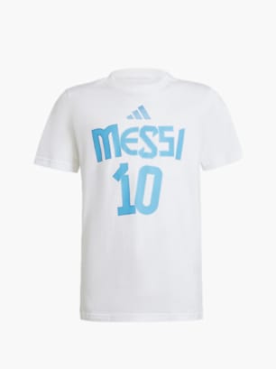 adidas Messi Name and Number Graphic Kids T-Shirt Weiß