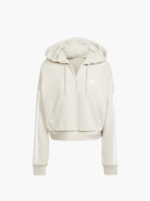 adidas Essentials 3-Streifen French Terry Quarter-Zip Hoodie Beige
